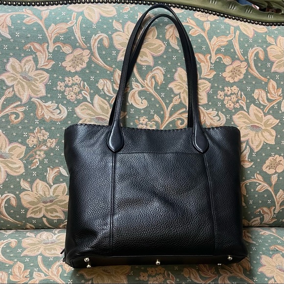 Brighton Gabriella Medall Black Leather Shoulder Bag - Picture 2 of 5